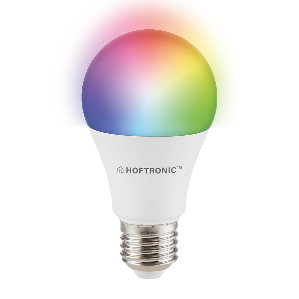 Smart E27 lamp A60 vorm 10 Watt 806 lumen RGBWW Wifi Bluetooth Bestuurbaar via app Google Home, Amazon Alexa en Siri Smart lamp