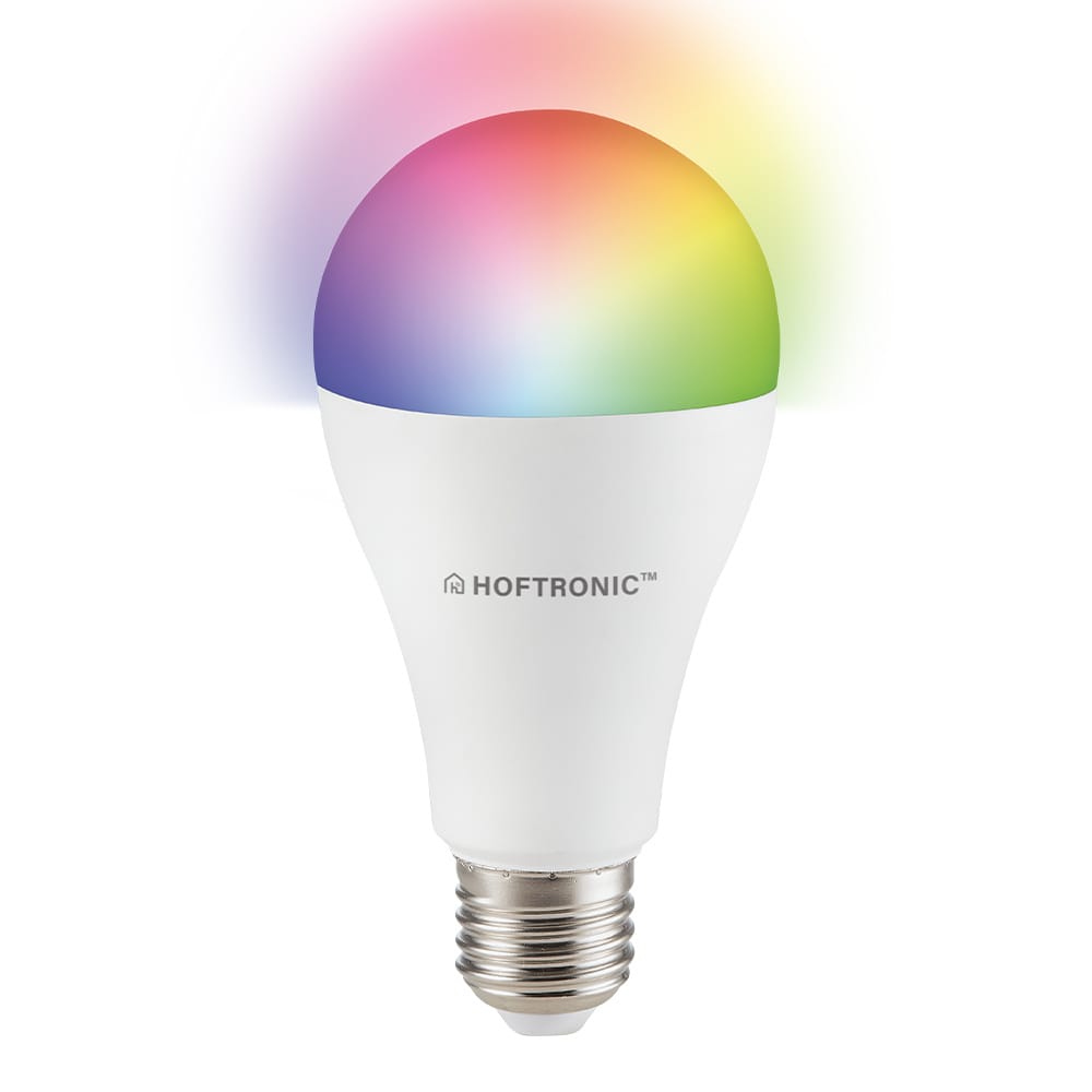 Smart E27 lamp A60 vorm E27 14 Watt 1400 lumen RGBWW Wifi Bluetooth Bestuurbaar via app Google Home, Amazon Alexa en Siri Smart lamp