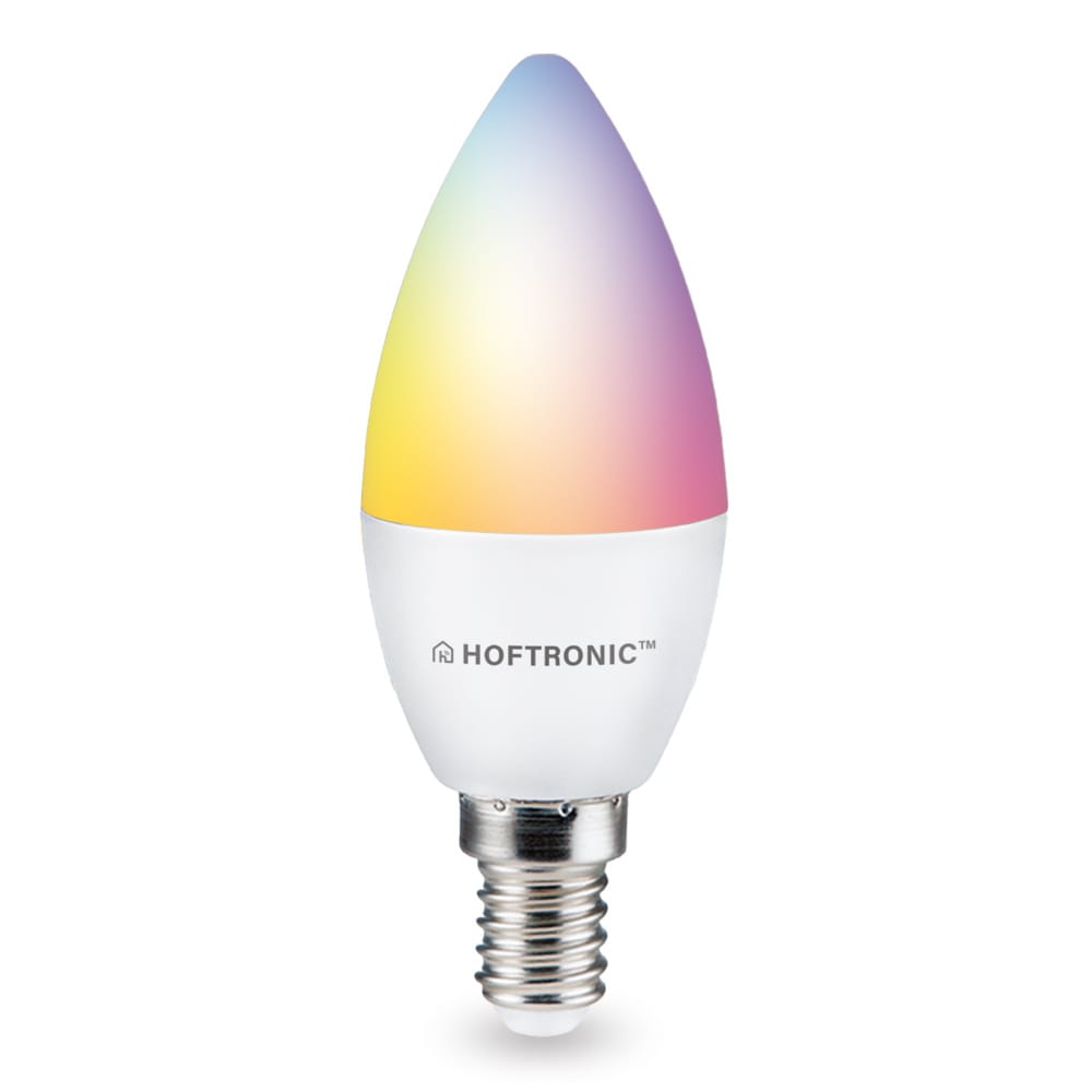 Smart E14 lamp - E14 Kaarslamp - 5,5 Watt 470 lumen - RGBWW - Wifi & Bluetooth - Bestuurbaar via app - Google Home, Amazon Alexa en Siri - Smart lamp afbeelding