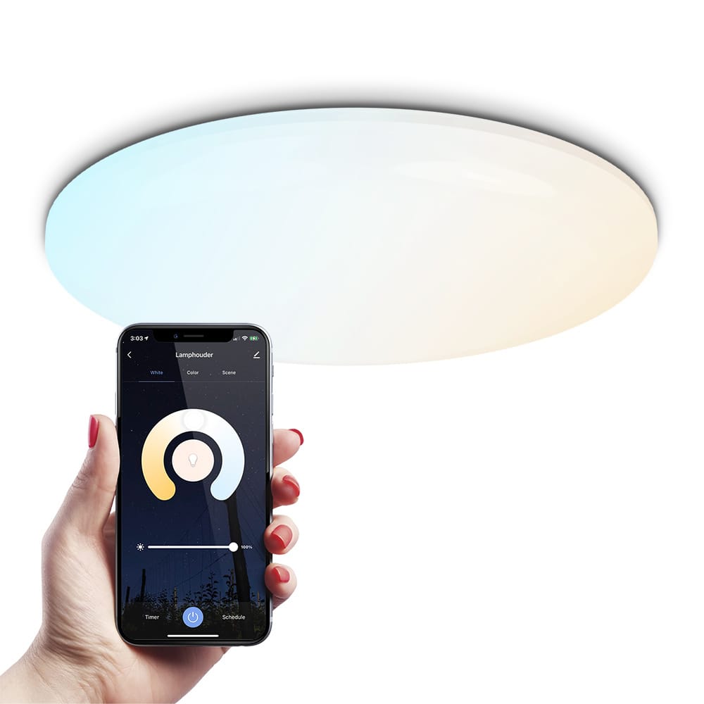 Smart plafondlamp Rond 30W 3000lm Ø42cm RGBWW Wifi Bluetooth Google Home, Amazon Alexa en Siri Frameless Bestuurbaar via App en Stem