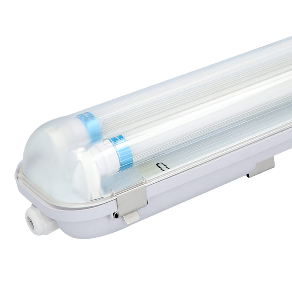 LED TL armatuur 60cm dubbel - T8 (G13) - 18 Watt 2520 lumen (140lm/W) - 3000K warm wit (830) - Koppelbaar - Flikkervrij - IP65 Waterdicht - LED TL Lamp afbeelding 1