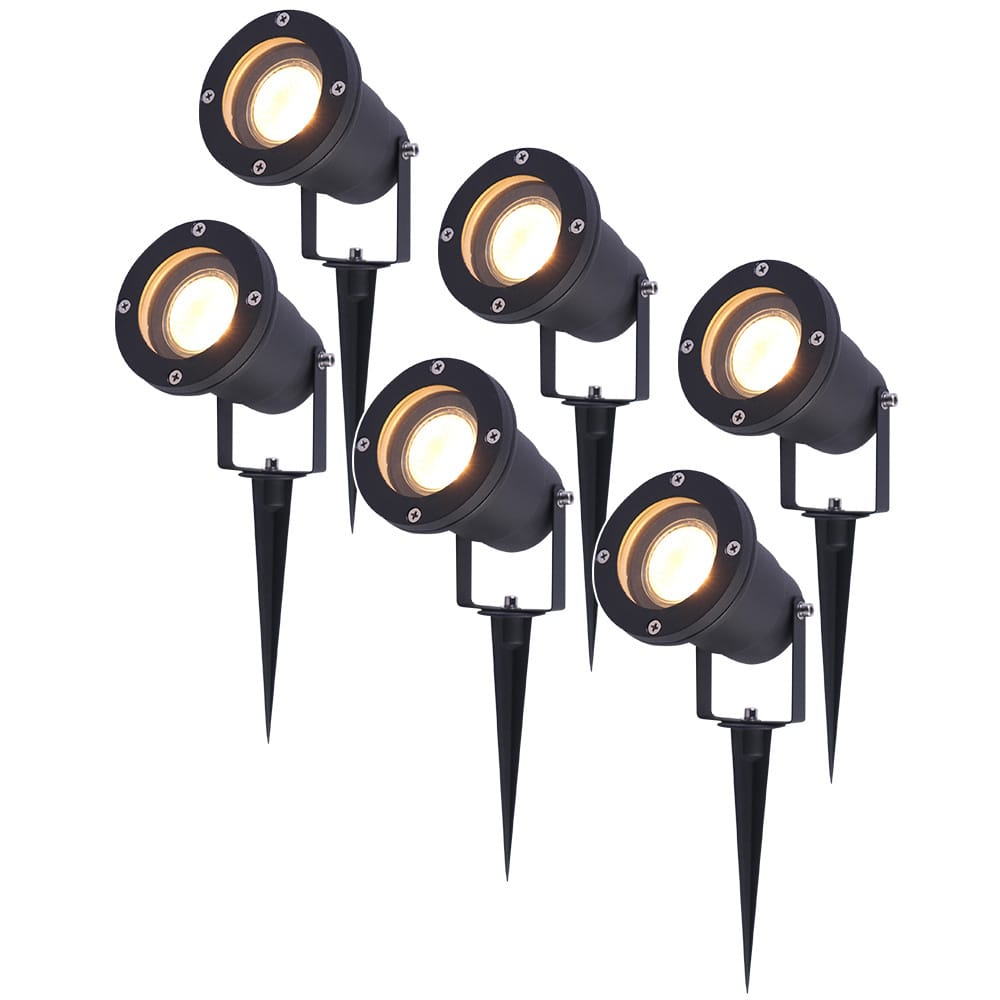 6x LED Prikspot zwart Sydney aluminium 5W 2700K IP65 Voor buitengebruik