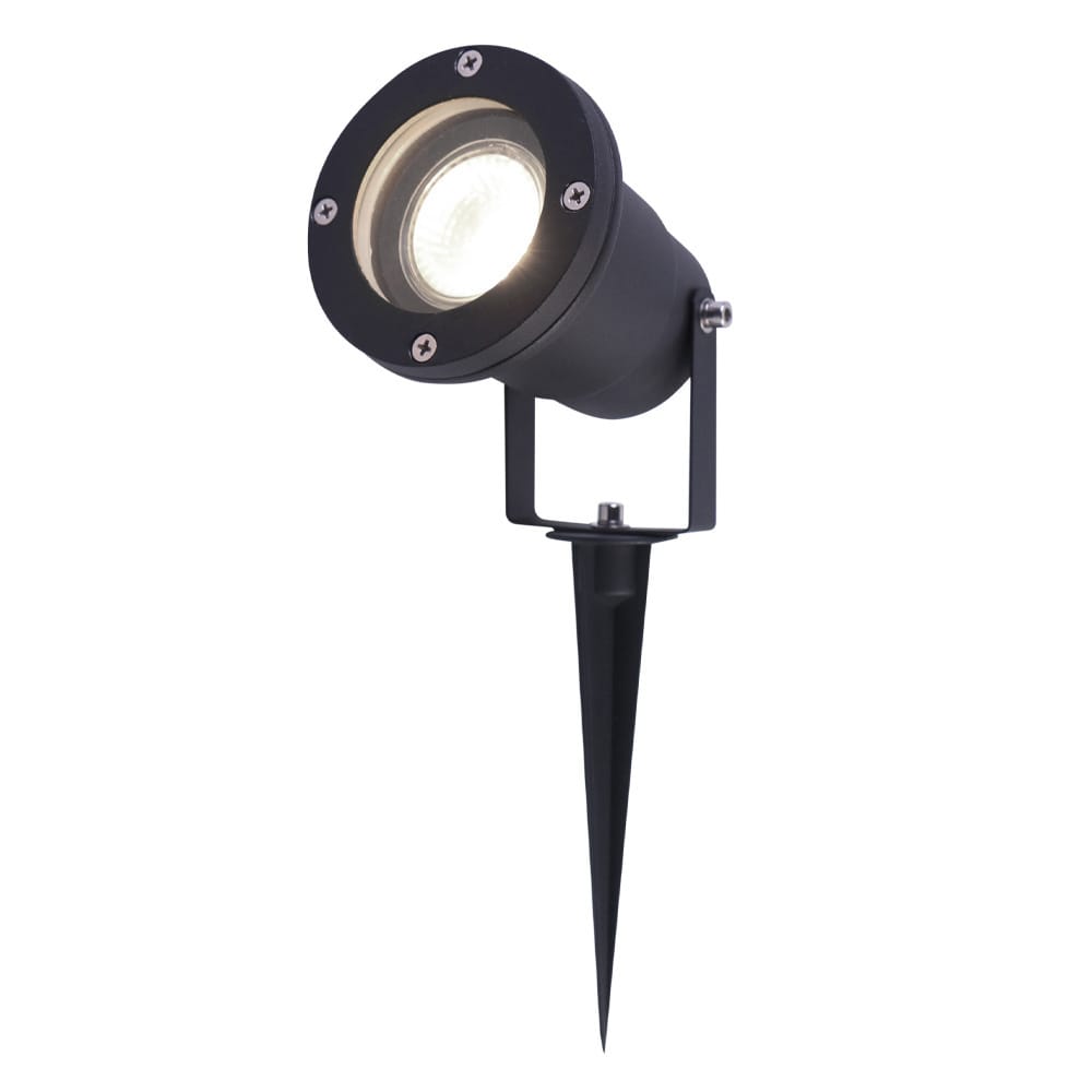 Sydney LED prikspot - Dimbaar - Kantelbaar - GU10 5 Watt 400 lumen - 4000K neutraal wit - IP65 waterdicht - Zwart afbeelding