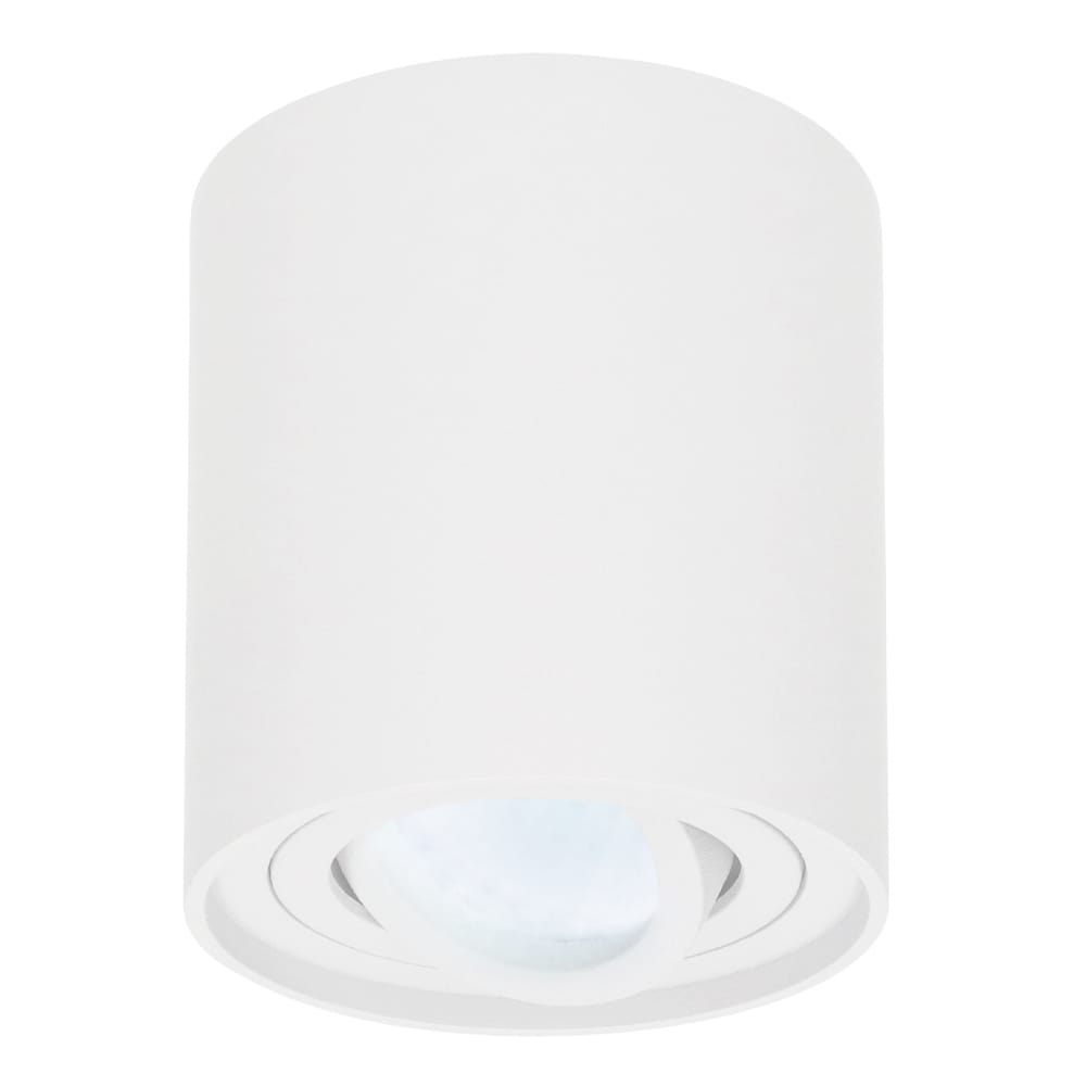 Ronde LED Opbouwspot Ray - 5 Watt 400 lumen - 6000K daglicht wit - Kantelbaar - GU10 - Opbouwspot - IP20 Voor binnen - Wit - Dimbaar afbeelding