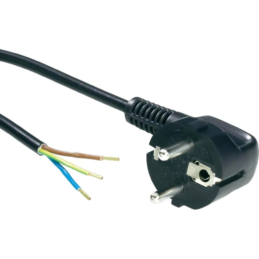Netsnoer 1,5 meter - Europlug (Schuko) Geaard - 3x0.75 mm² - 220-240 Volt - Zwart afbeelding