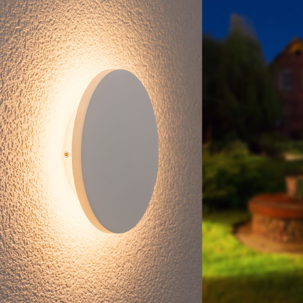Casper S LED Wandlamp Rond - 6 Watt - 660 lumen - 3000K Warm Wit - Rond - Plat - 360 graden Stralingshoek - IP54 Waterdichte Binnen en buiten - Wit afbeelding
