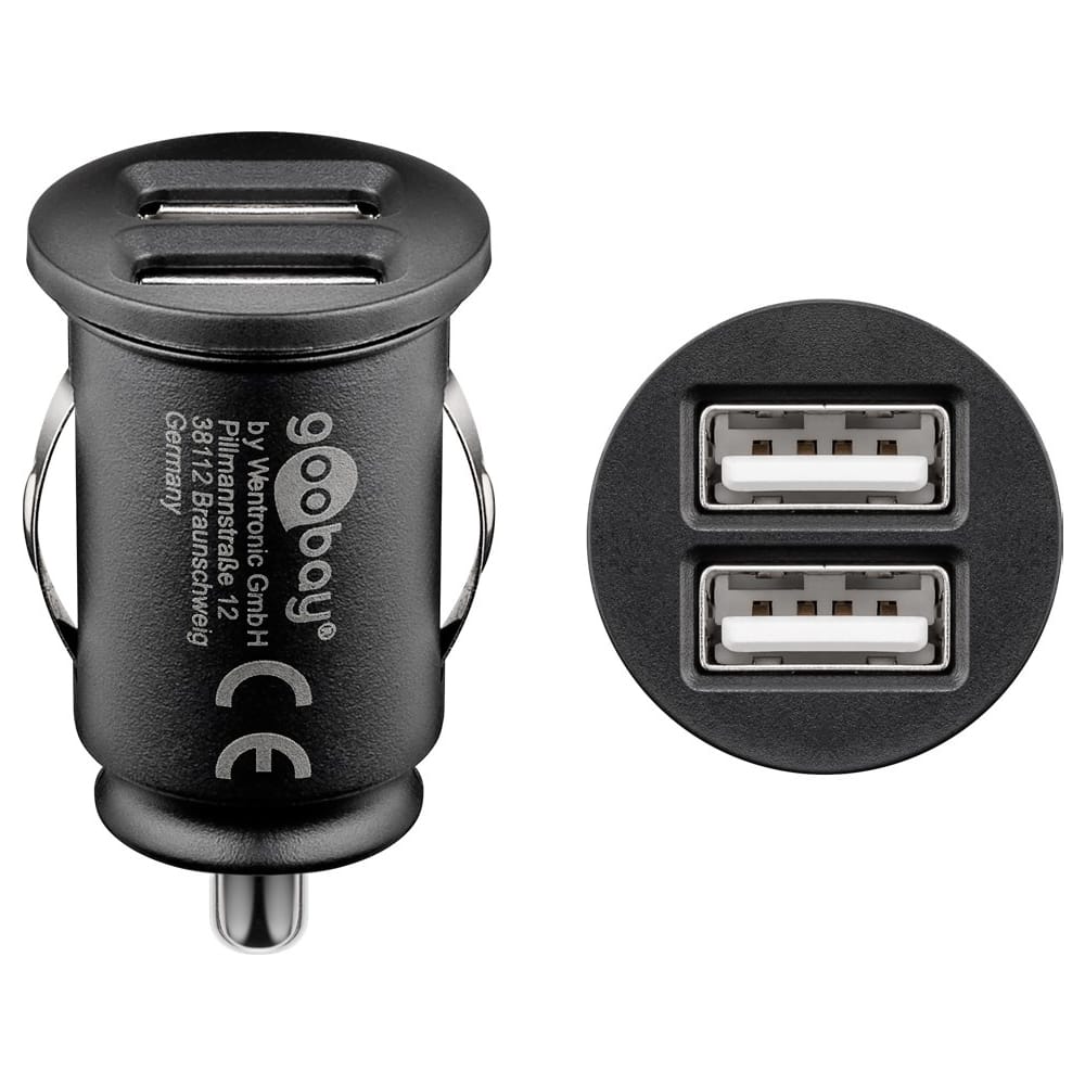 USB - Oplader auto - 2 poorts - 2100mA - 12W afbeelding