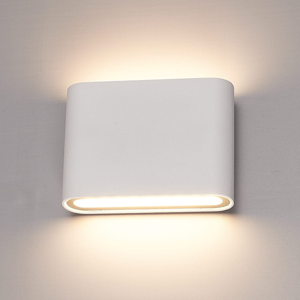 Dallas S LED Wandlamp Wit - 6 Watt 360lm - IP54 Waterdicht - 3000K Warm Wit - Dimbaar - Binnen en buitenlamp - Up & down light - Modern afbeelding