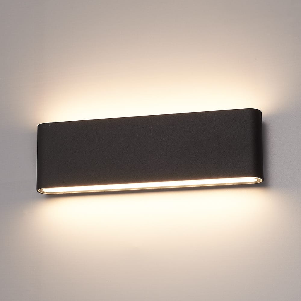 Dallas XL LED Wandlamp Zwart - 24 Watt 1350lm - IP54 Waterdicht - 3000K Warm Wit - Dimbaar - Binnen en buitenlamp - Up & Down light - Modern afbeelding