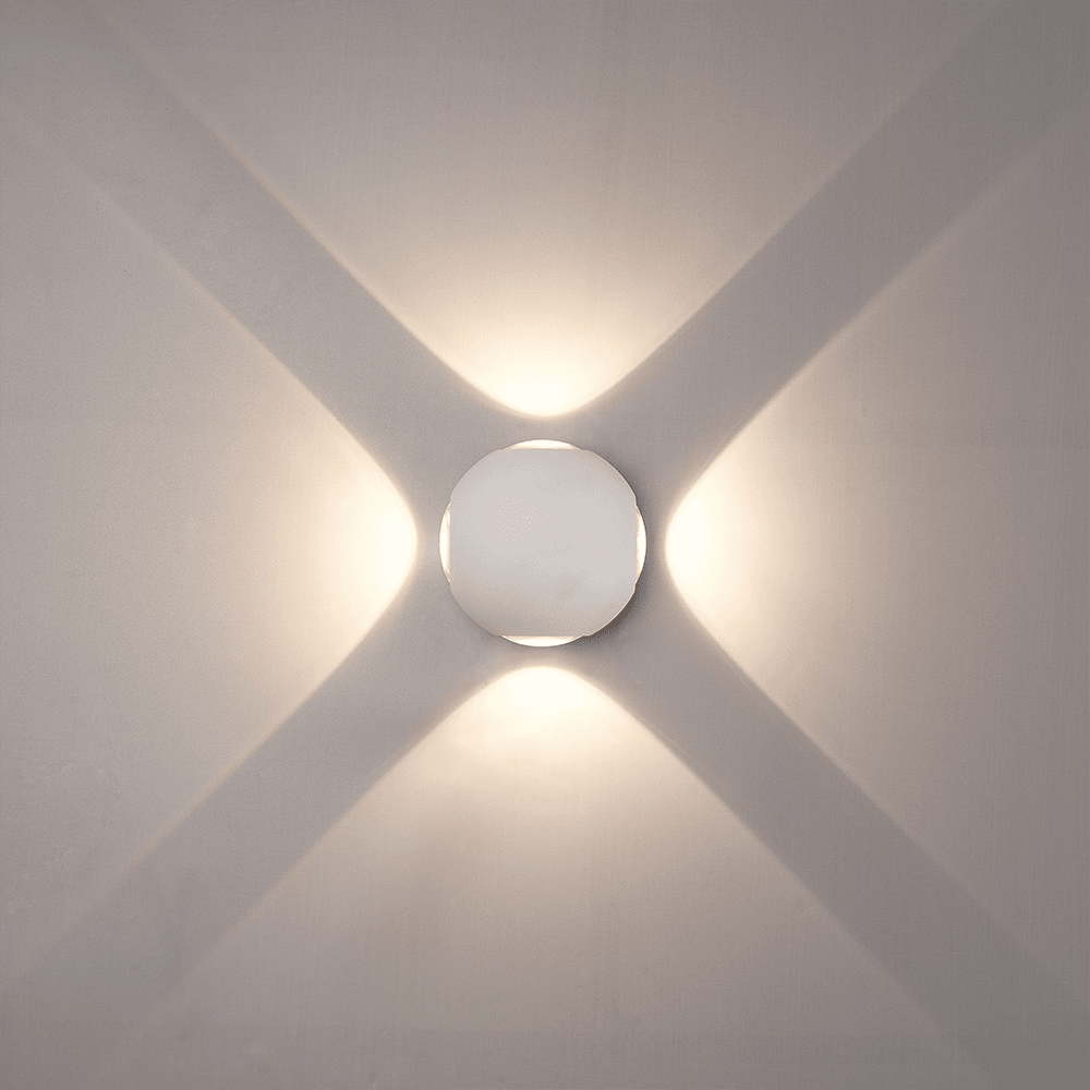 Austin LED Wandlamp 4-lichts - 4W 460lm - IP54 Waterdicht - 3000K Warm Wit - Binnen en buiten - Rondom licht - Wit afbeelding