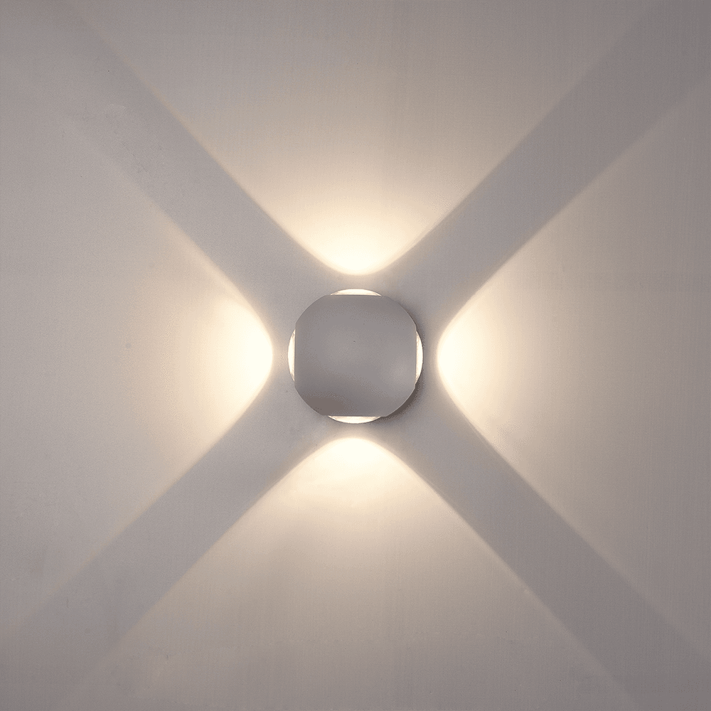 Austin LED Wandlamp 4-lichts - 4W 460lm - IP54 - 3000K Warm Wit - Binnen en buiten - Rondom licht - Grijs afbeelding