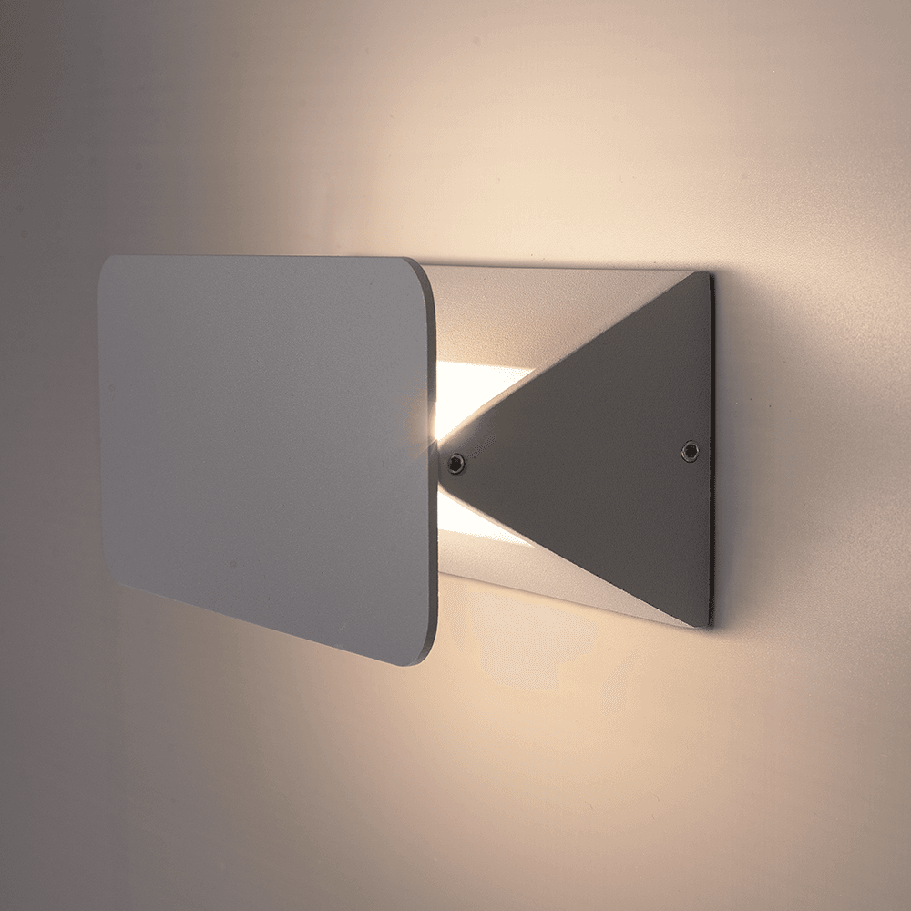 Toledo - LED Wandlamp - 6 Watt 280 Lumen - IP54 - 3000K - Kantelbare lichtbundel - Moderne Binnen en buitenlamp - Grijs afbeelding