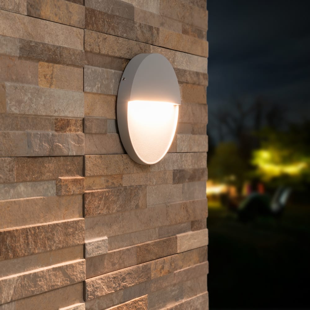 Gary LED Wandlamp Grijs - 6 Watt 280lm - Rond - Trapverlichting - IP54 Waterdicht - 3000K Warm wit - Dimbaar - Binnen en buiten - Modern afbeelding