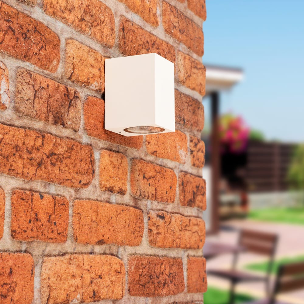 Marion Dimbare LED Wandlamp - GU10 - IP65 - Voor Binnen en buitenlamp - Downlight - Vierkant - Wit - Modern afbeelding