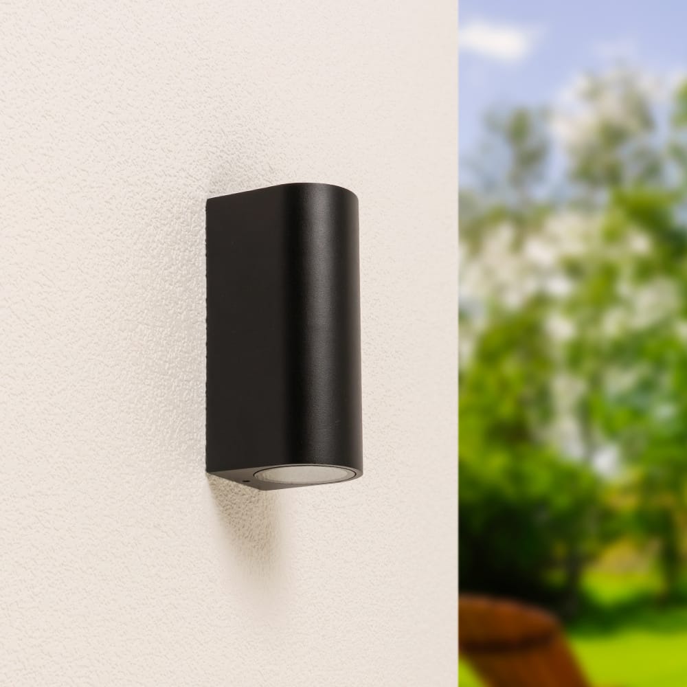 Douglas LED Wandlamp dimbaar - 2x GU10 - IP65 - Up & Down Light - Zwart - Voor binnen en buiten - Mo