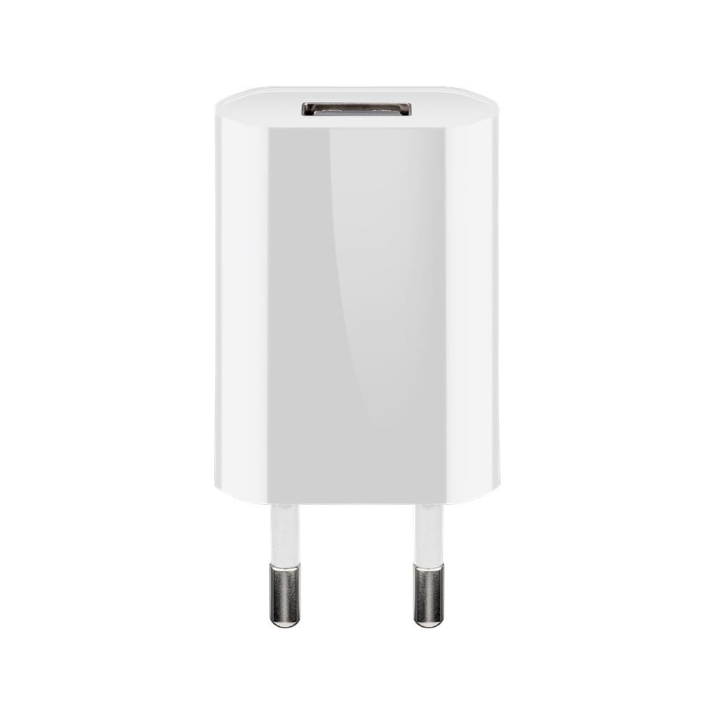 USB A adapter USB A lader 1 poorts Slim 1000mA Wit