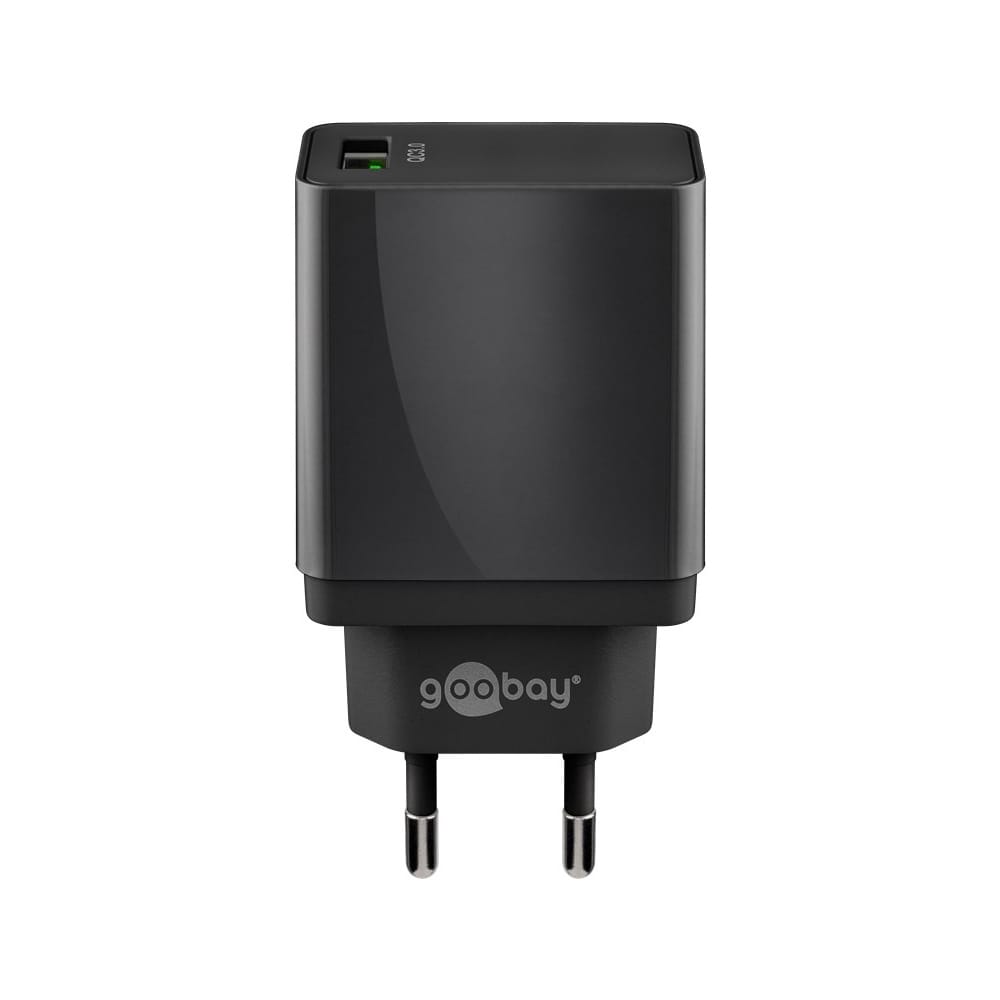 USB-A-adapter - USB-A-lader - 1 poorts - Quick charge 3.0 - 3000mA - 18W - Zwart afbeelding 1