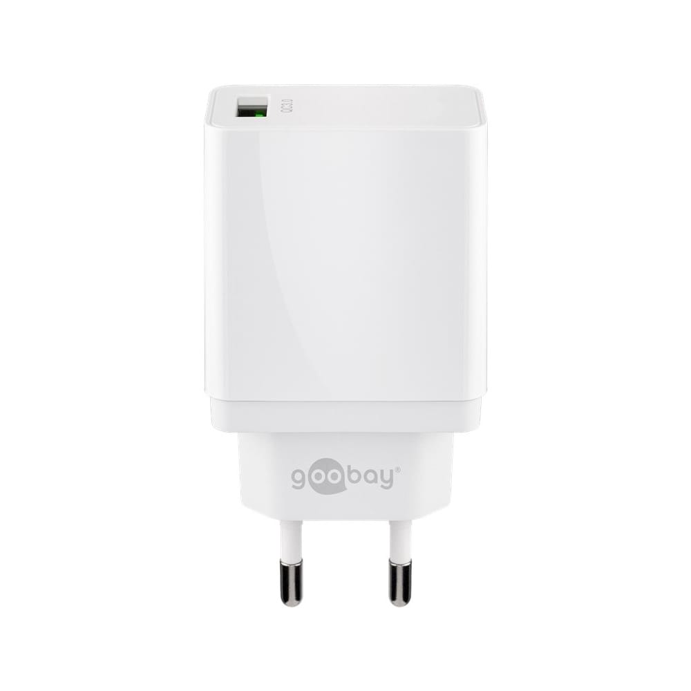 USB-A-adapter - USB-A-lader - 1 poorts - Quick charge 3.0 - 3000mA - 18 Watt - Wit afbeelding