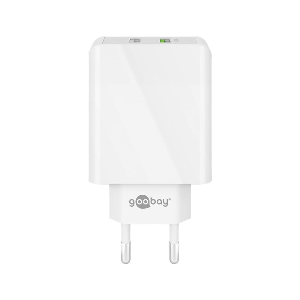 USB-A-adapter - USB-A-lader - 2 poorts - Quick charge 3.0 - 3000mA - 28 Watt - Wit afbeelding