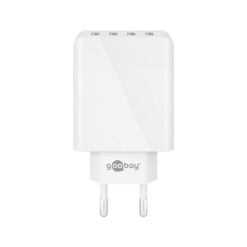 USB-A-adapter - USB-A-lader - 4 poorts - Quick charge - 2000mA - 30W - 5V - Wit afbeelding