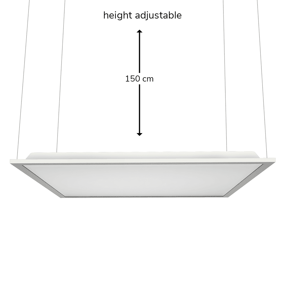 Ophangsysteem voor 60x60 en 30x120 cm LED Paneel - Verstelbaar in hoogte 150 cm - Incl. bevestigingsmaterialen - Ophangset - Staal afbeelding