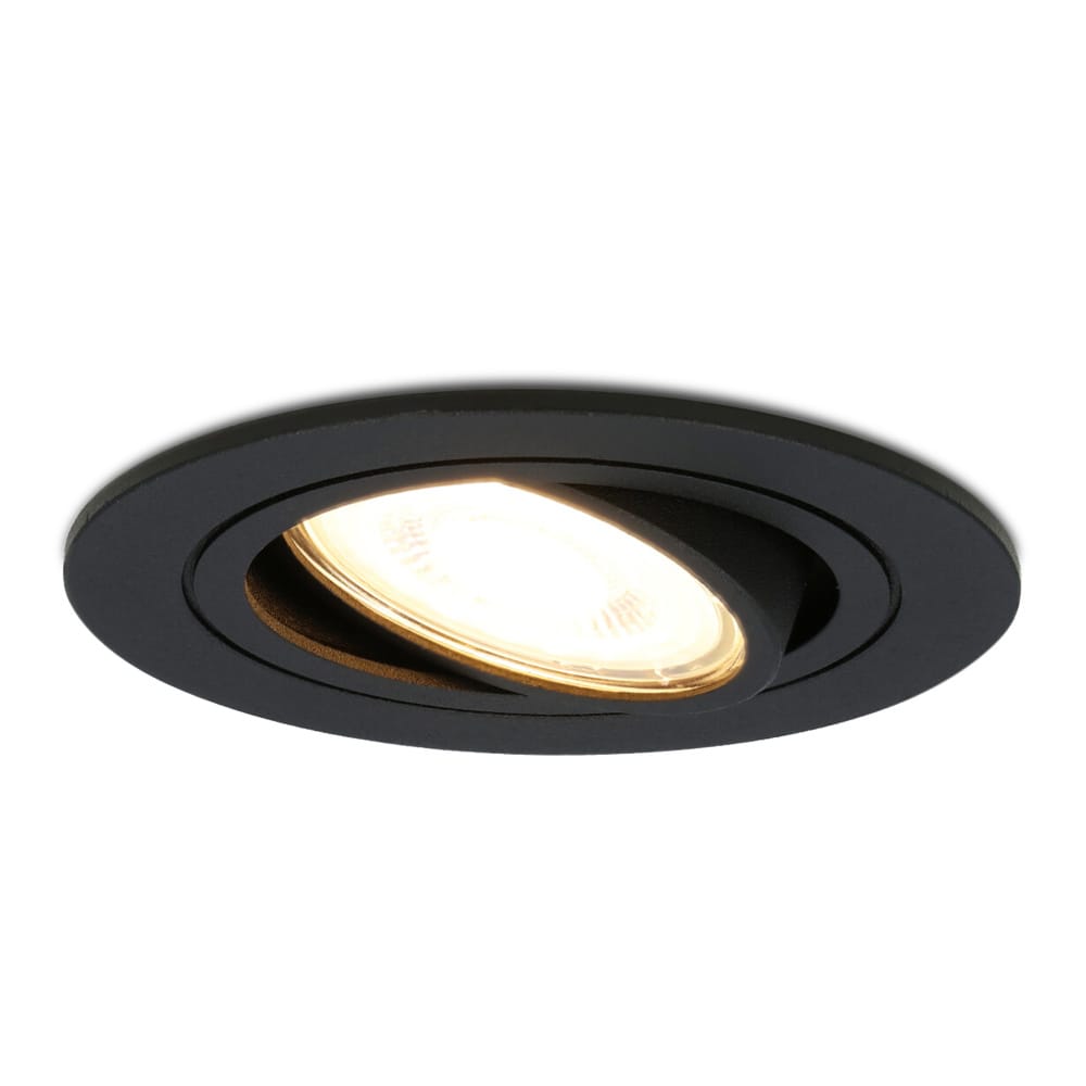 Miro LED inbouwspot - GU10 4 Watt 345 lumen - 2700K Warm wit - Dimbaar - Rond - Kantelbaar - IP20 Voor binnen - Zwart afbeelding 1