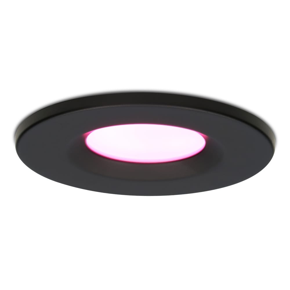 Venezia Smart inbouwspot - IP65 waterdicht - 6 Watt 450 lumen - Wifi + Bluetooth - RGBWW - Google Home, Amazon Alexa en Siri - Zwart - Badkamer, binnen en buiten afbeelding