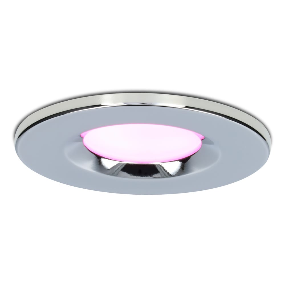 Venezia Smart inbouwspot - IP65 waterdicht - 6 Watt 450 lumen - Wifi + Bluetooth - RGBWW - Google Home, Amazon Alexa en Siri - Chroom - Badkamer, binnen en buiten afbeelding 1
