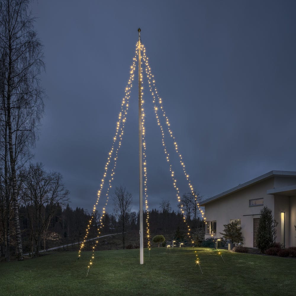 LED Vlaggenmastverlichting - 500 LEDs - Frosted - Amber 2200K - 8 meter - Kerstverlichting afbeelding