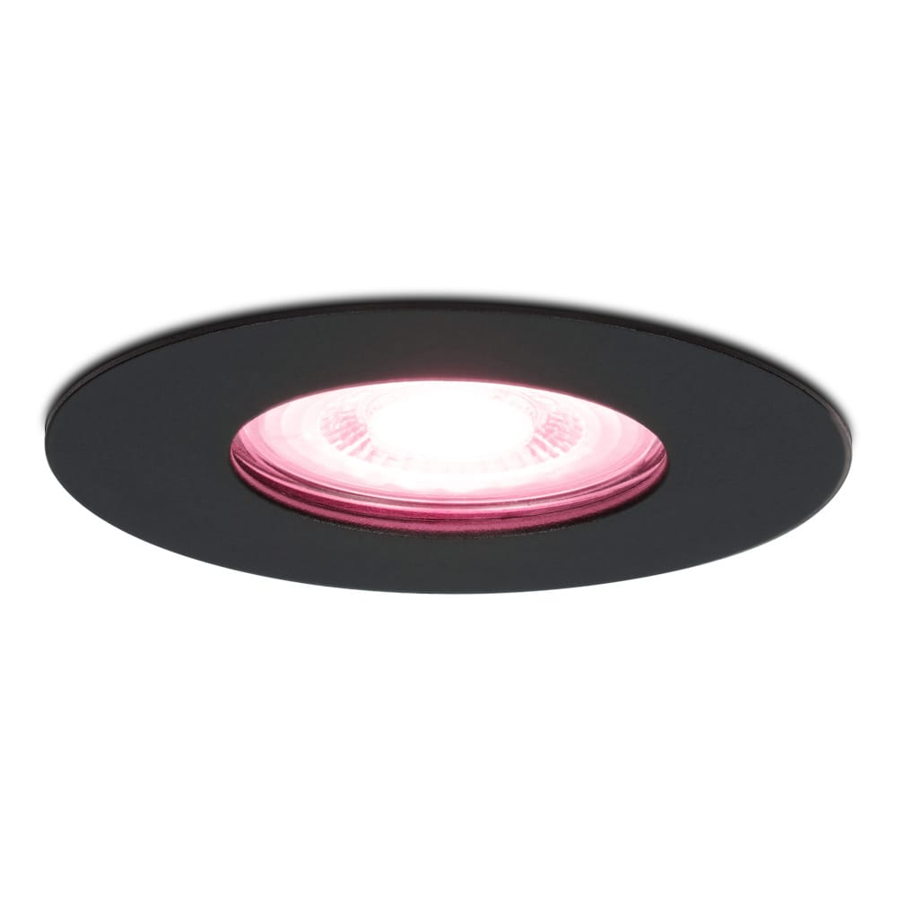 Bari Smart inbouwspot - IP65 waterdicht - Wifi + Bluetooth - RGBWW - GU10 - Google Home, Amazon Alexa en Siri - Zwart - Badkamer, binnen en buiten afbeelding