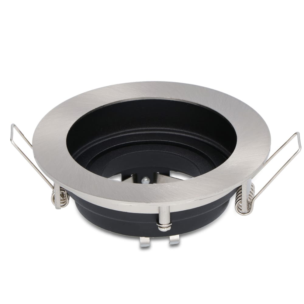 Mesa LED Inbouwspot - Kantelbaar armatuur - Diameter 100mm - GU10 Fitting incl. lamphouder - Rond - IP20 - RVS afbeelding