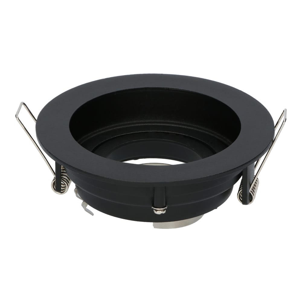 Laredo LED Inbouwspot - Kantelbaar armatuur - Diameter 100mm - GU10 Fitting incl. lamphouder - Rond - IP20 - Zwart afbeelding