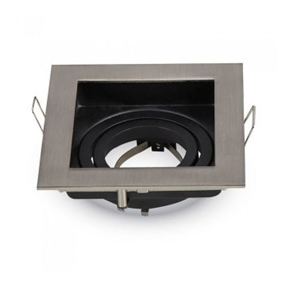 Durham LED Inbouwspot Kantelbaar armatuur 10x10 cm GU10 Fitting incl. lamphouder Vierkant IP20 RVS
