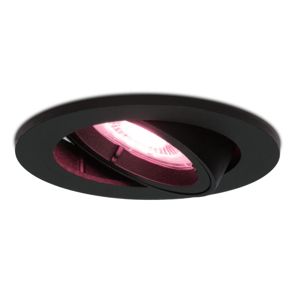 Oslo smart inbouwspot - Wifi + Bluetooth - RGBWW - GU10 - Kantelbaar - Google Home, Amazon Alexa en Siri - IP20 voor binnen - Zwart afbeelding