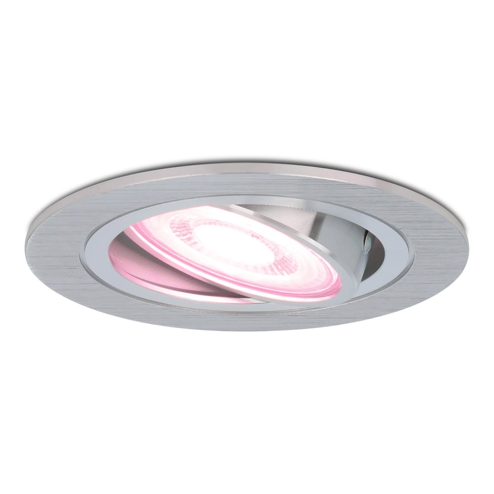 Chandler - Smart inbouwspot - IP20 voor binnen - 5,5 Watt 345 Lumen - Kantelbaar - Wifi + Bluetooth - RGBWW - GU10 - Google Home, Amazon Alexa en Siri - RVS afbeelding 1