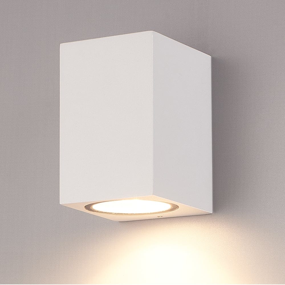 Marion LED Wandlamp - Dimbaar - 4 Watt 345 lumen - IP65 Waterdicht - GU10 vervangbare lichtbron - 2700K Warm Wit - Downlight - Binnen en buiten - Wit afbeelding