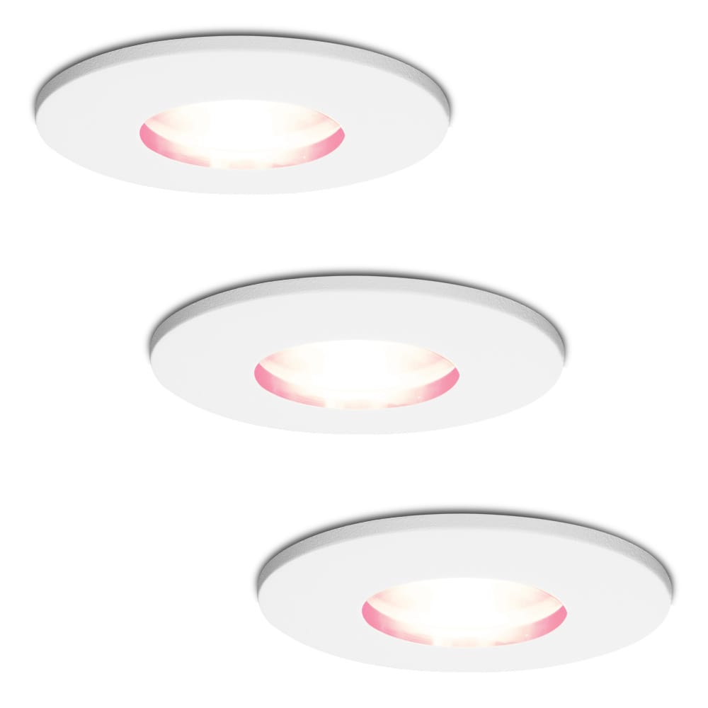 Set van 3 Barcelona - Smart inbouwspot - IP44 waterdicht - 5,5 Watt 345 Lumen - Wifi + Bluetooth - RGBWW - GU10 - Google Home, Amazon Alexa en Siri - Voor binnen, buiten en badkamer - Wit afbeelding
