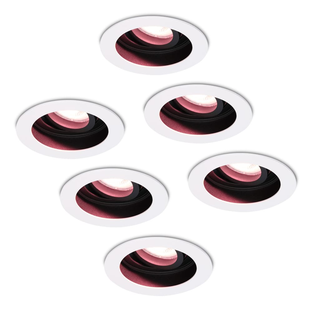 Set van 6 Laredo smart inbouwspots - Wifi + Bluetooth - RGBWW - GU10 - Kantelbaar - Google Home, Amazon Alexa en Siri - IP20 voor binnen - Wit - Verzonken afbeelding 1