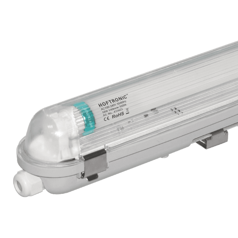 10x LED TL armatuur 120cm - T8 (G13) - 18 Watt 2520 lumen (140lm/W) - 3000K warm wit (830) - Koppelbaar - Flikkervrij - IP65 waterdicht afbeelding 1
