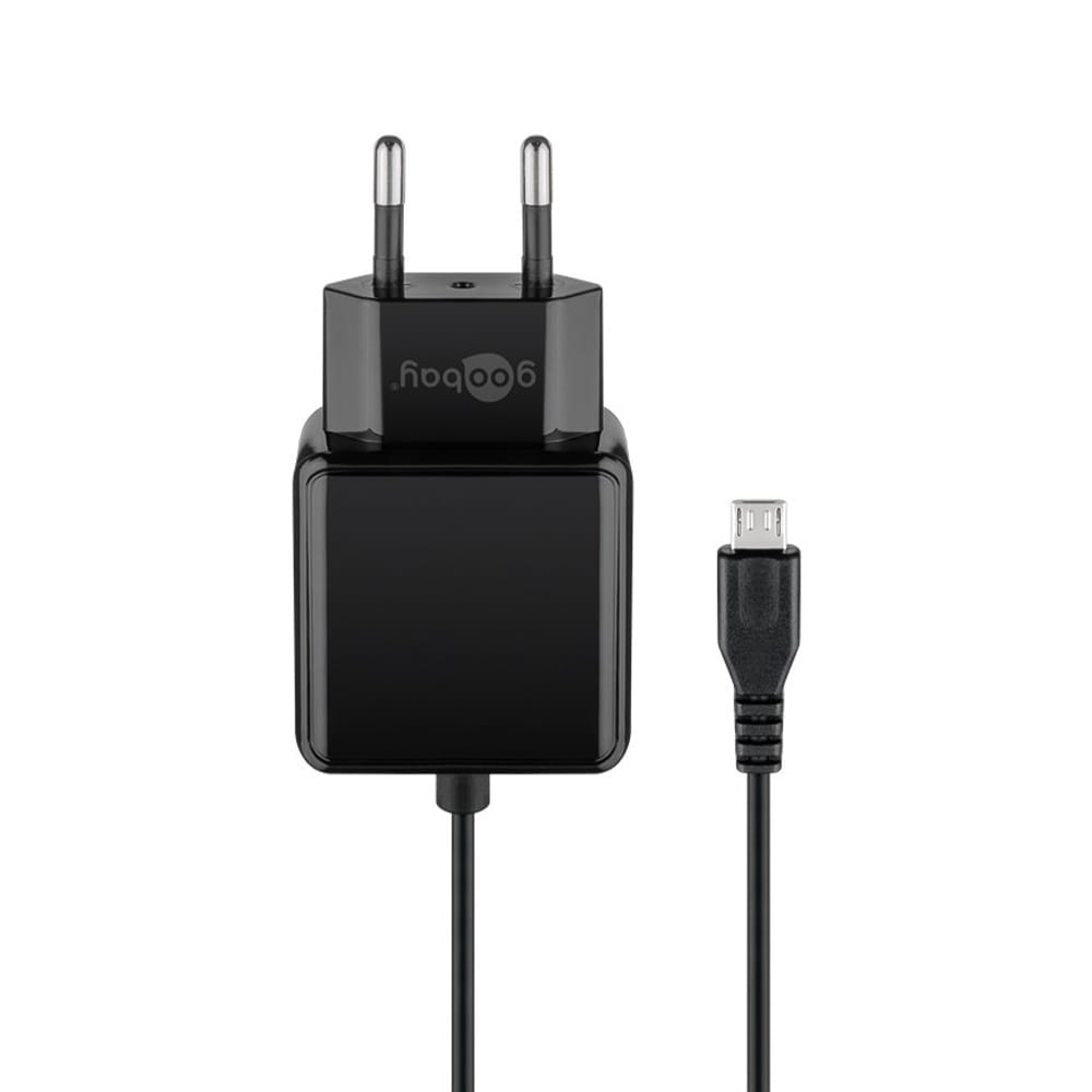 Micro-USB voeding compleet - Micro-USB oplader - USB 2.0 micro stekker - 1.5m - 1000mA - 5 Watt - 5V - Zwart afbeelding