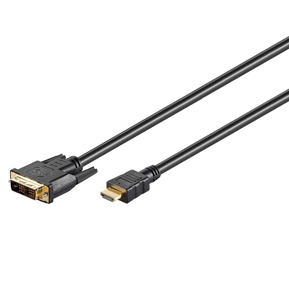 DVI-HDMI kabel High Speed - HDMI-A (mannelijk) - HDMI 1.2 - 1 meter - Zwart afbeelding