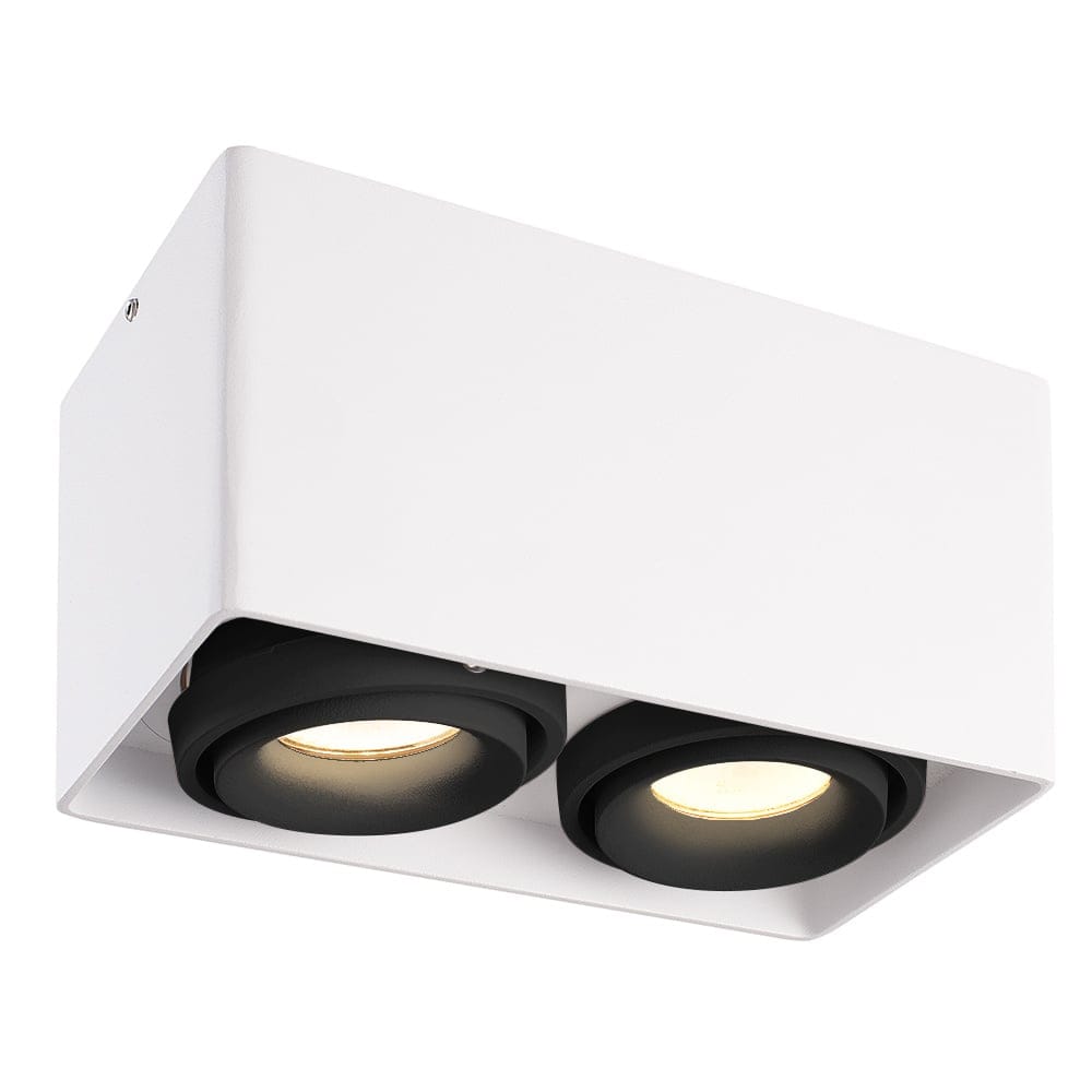 Dimbare LED Opbouwspot plafond Esto Wit/Zwart 2 lichts kantelbaar 4 Watt 2700K afbeelding