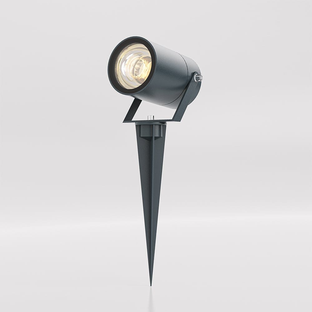 Spikey LED prikspot - GU10 5 Watt 400 lumen - Dimbaar - Kantelbaar - 3000K warm wit - IP65 Waterdicht - Antraciet - Tuinspot - Pinspot afbeelding