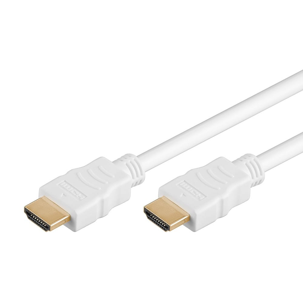 HDMI kabel wit 1.4 High Speed Geschikt voor 4K Ultra HD 2160p en 3D weergave Beschikt over Ethernet 1,5 meter Korte HDMI kabel Wit