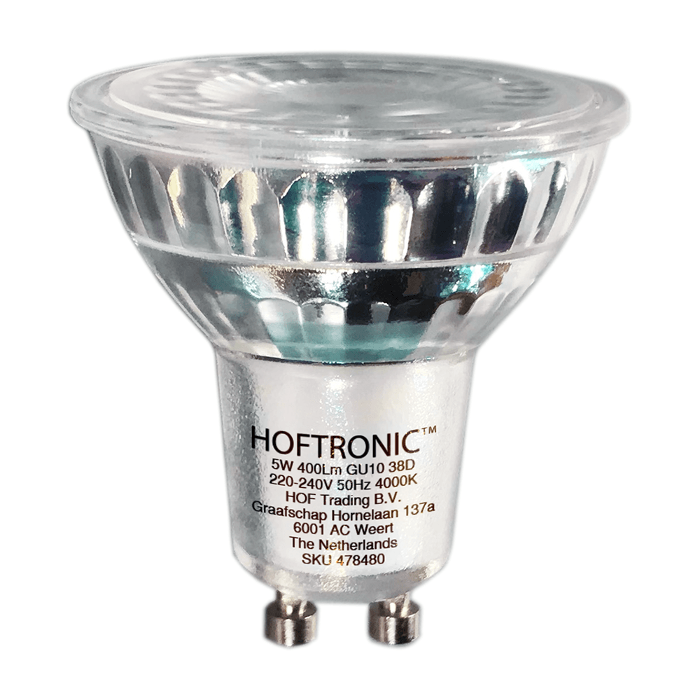 Set van 25 LED GU10 Spots - Dimbaar - 5 Watt 400 lumen - 4000K neutraal wit - Glas - Vervangt 50 Watt - GU10 fitting - LED Reflector - Universele fitting afbeelding