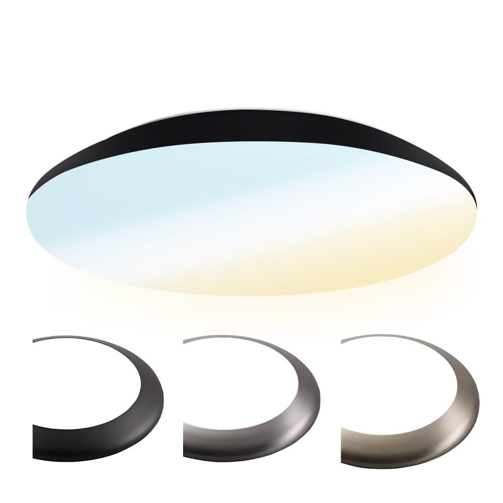 LED Bulkhead - Diameter 38cm - 25 Watt 2600 lumen - CCT Lichtkleur instelbaar - IP65 Waterdicht - Vandalismeproof - Plafonniere - Voor binnen en buiten - Chroom afbeelding