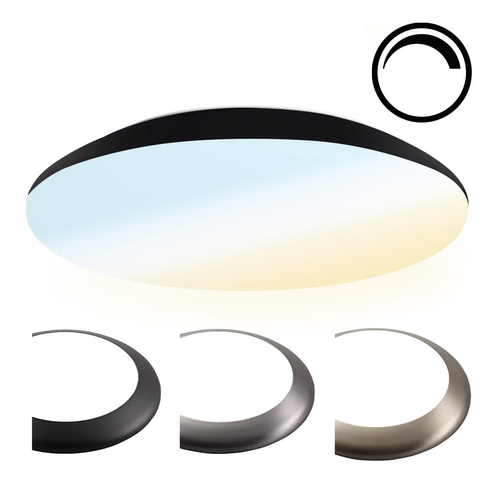 LED Bulkhead - Diameter 38cm - 25 Watt 2600 lumen - CCT Lichtkleur instelbaar - IP65 waterdicht - Vandalismeproof - Dimbaar - Plafonniere - Voor binnen en buiten - Chroom afbeelding