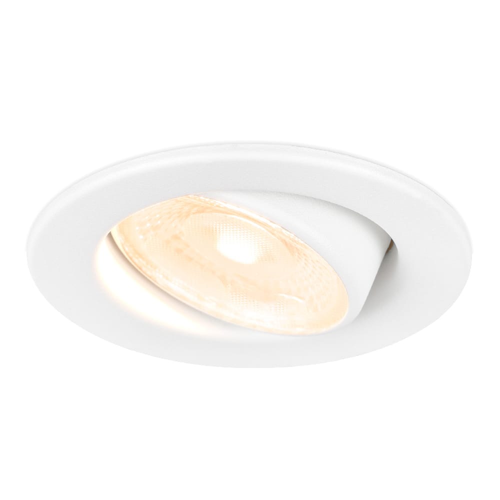 Malta LED inbouwspot - 5 Watt 400 lumen - 2700K warm wit - Dimbaar - Rond - Kantelbaar - IP44 waterdicht - Wit - Incl. Quick Connector box afbeelding