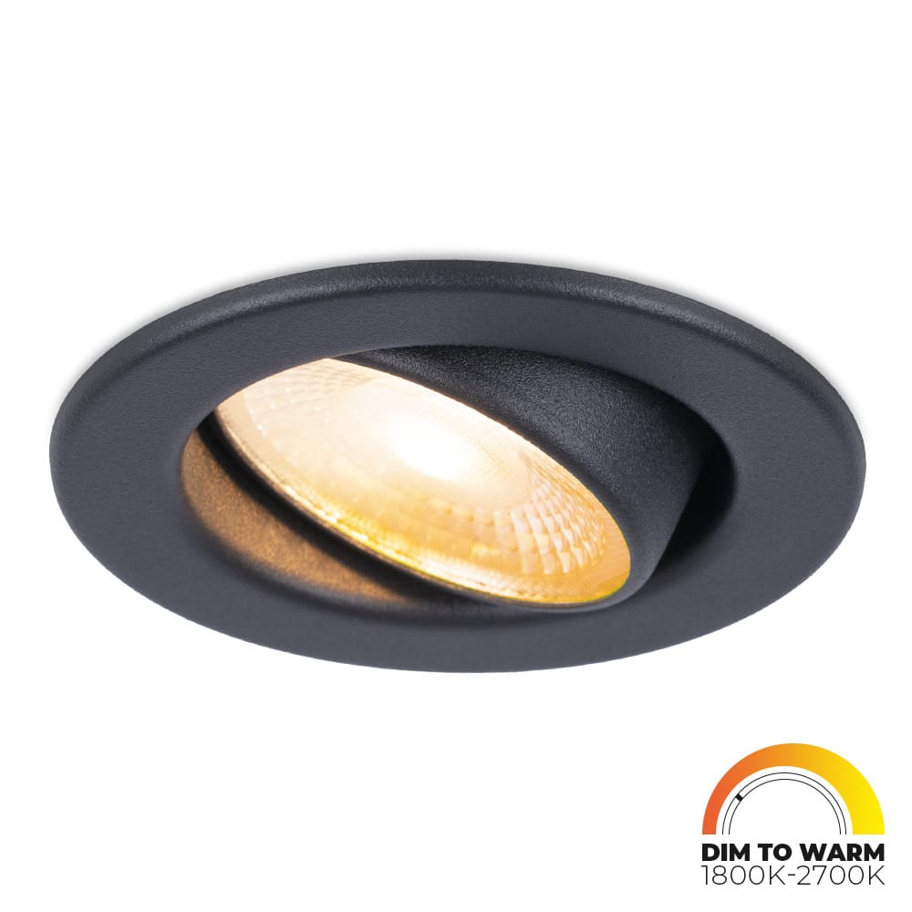 Malta LED inbouwspot - 5 Watt 480 lumen - Dim to warm - Rond - Kantelbaar - IP44 waterdicht - Wit - Incl. Quick Connector box - Zwart afbeelding