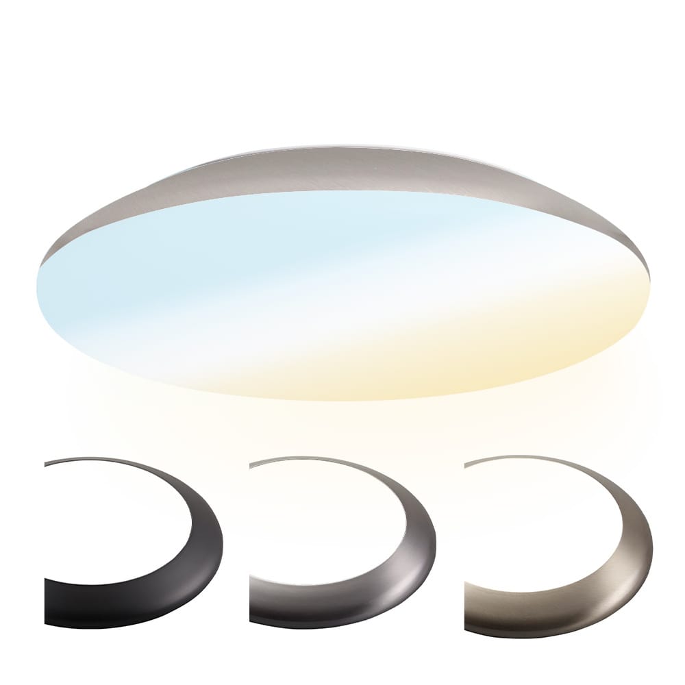 LED Bulkhead - Diameter 38cm - 25W 2600lm - CCT Lichtkleur instelbaar - IP65 waterdicht - Vandalismeproof - Plafonniere - Voor binnen en buiten - Chroom afbeelding